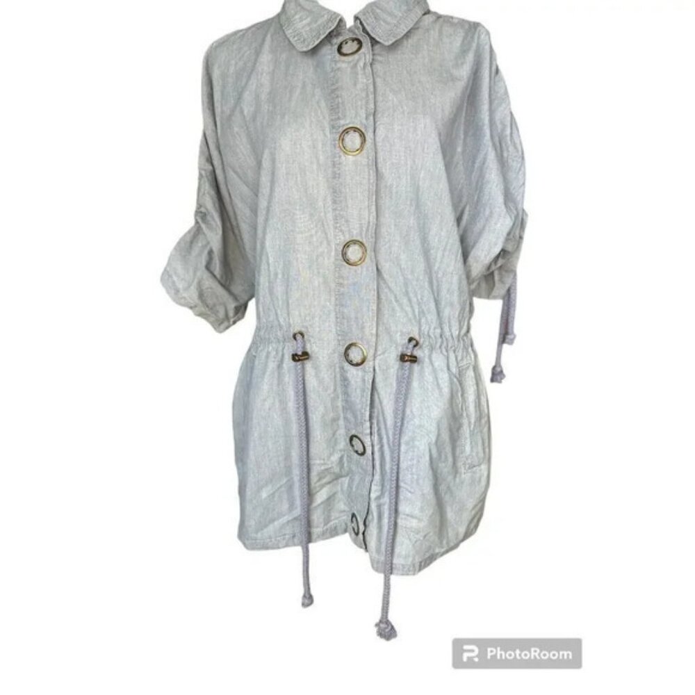 Amx jacket color  light weight ‎ color blue size Large denim  vintage